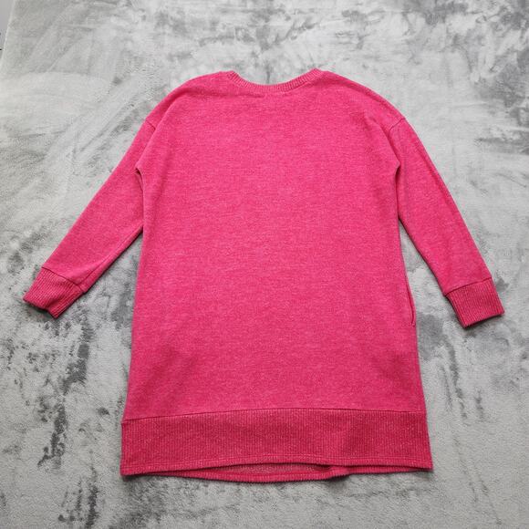 Cherish Sweater Dress Womens M Pink Fuzzy Soft Fleece Mini Long Sleeves Pockets - Picture 3 of 9